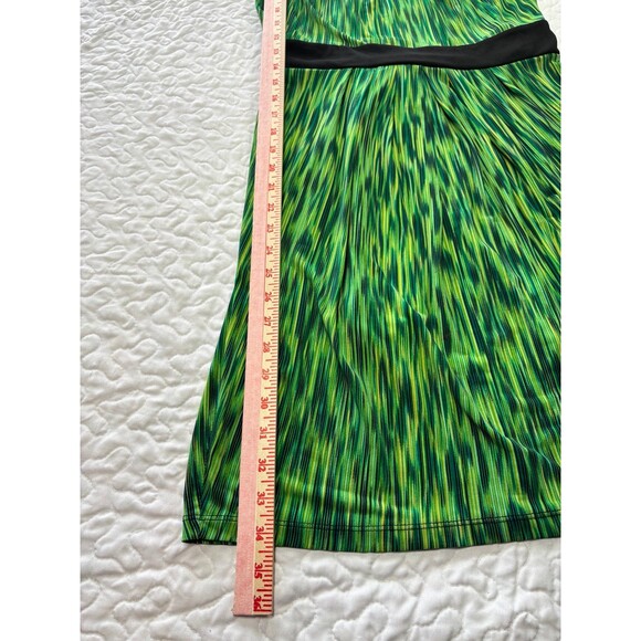 AB Studio Green Black Sleeveless Tie Back Flowy Y2K Dress size medium - Picture 4 of 7